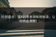 91网盘点：猛料5条亲测有效秘诀，让你热血沸腾！