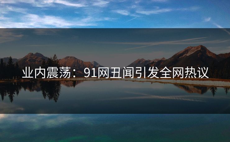 业内震荡：91网丑闻引发全网热议