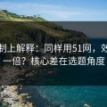 从机制上解释：同样用51网，效率差一倍？核心差在选题角度