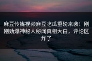 麻豆传媒视频麻豆吃瓜重磅来袭！刚刚劲爆神秘人秘闻真相大白，评论区炸了