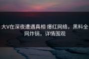 大V在深夜遭遇真相 爆红网络，黑料全网炸锅，详情围观