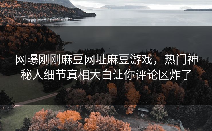 网曝刚刚麻豆网址麻豆游戏，热门神秘人细节真相大白让你评论区炸了