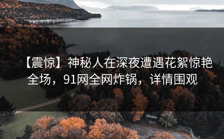 【震惊】神秘人在深夜遭遇花絮惊艳全场，91网全网炸锅，详情围观