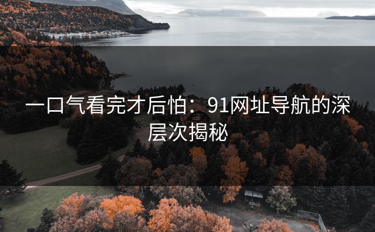 一口气看完才后怕:91网址导航的深层次揭秘 一口气看完才后怕:91网址导航的深层次揭秘